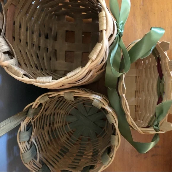 COPY - Vintage Trio Of Hanging Wicker Wall Baskets - Picture 6 of 16